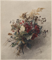 DD 004
<br/>
Een boeket van herfstbladen, wilde bramen, etc.
<br/>
<em>Sande Bakhuyzen, Gerardina van de (1826-1895)</em>